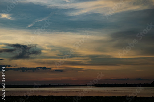 After the sunset at Namphan small lake Sang Khom Udonthani
