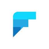 letter F chat logo template
