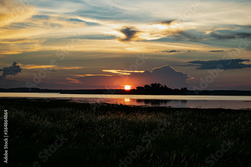 sunset at Namphan small lake Sang Khom Udonthani