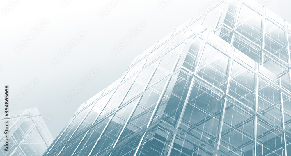 Top view white grey and  blue color with office building modern architecture background.
