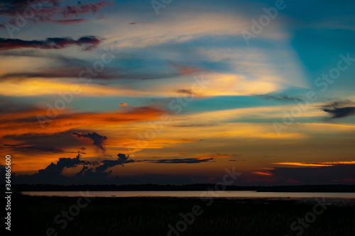After the sunset at Namphan small lake Sang Khom Udonthani