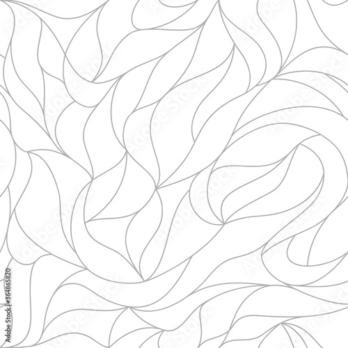 Vector leaves of a seamless pattern. Floral organic background. line drawn wallpapers