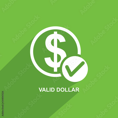 valid dollar icon, Business icon vector