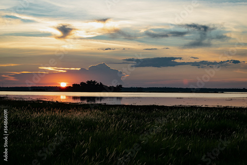 Sunset at Namphan small lake Sang Khom Udonthani