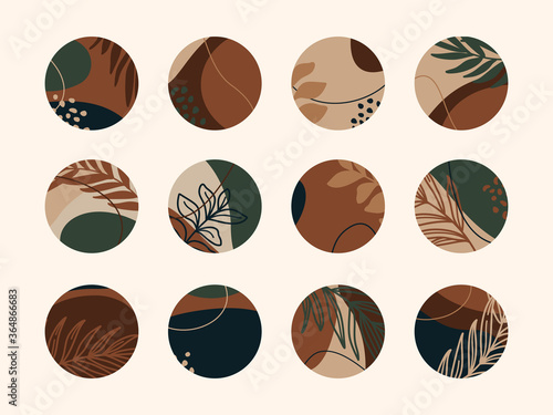 Vector set of abstract Highlight covers backgrounds. Design templates icons for social media stories.