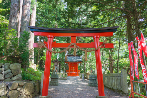 Hida Ichinomiya Minashi Shrine. a famous historic site in Takayama, Gifu, Japan. © beibaoke