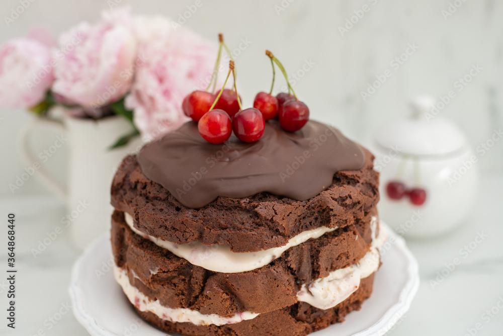 chocolate cherry sponge cake with chocolate frosting chocolate cherry sponge cake with chocolate frosting
