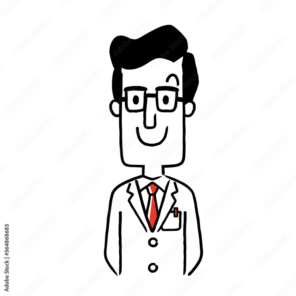 Vector material: smiling male doctor