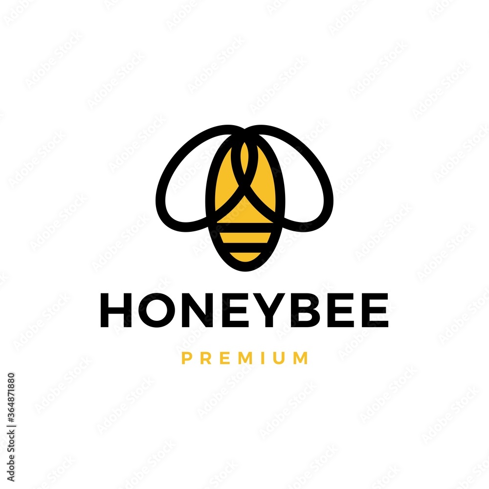 bee honey logo vector icon illustration