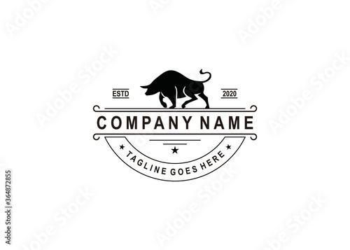  Retro Vintage Cattle / Beef Emblem Label logo design and bull symbol inspiration