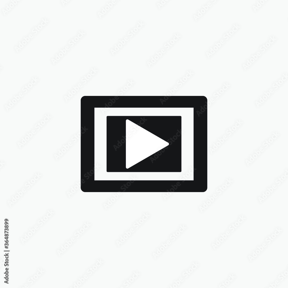 Play button icon in trendy flat style isolated on grey background. Play symbol for your web site design, logo, app, UI. Vector illustration Play button icon in trendy flat style isolated on grey background. Play symbol for your web site design, logo, app, UI. Vector illustration