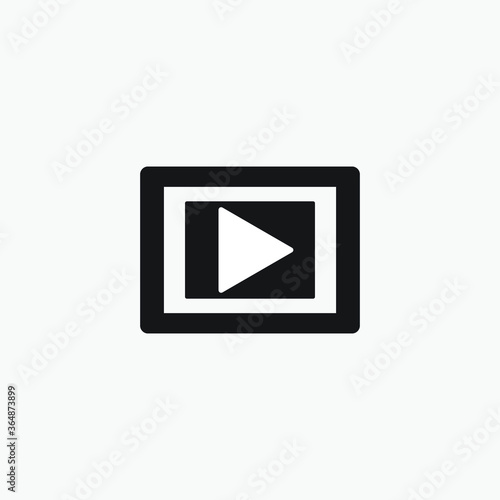 Play button icon in trendy flat style isolated on grey background. Play symbol for your web site design, logo, app, UI. Vector illustration