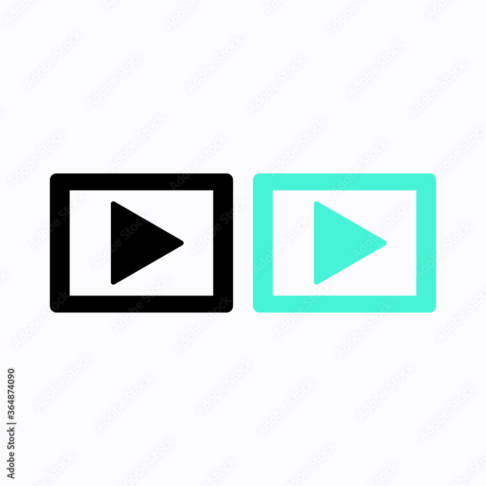 Play button icon in trendy flat style isolated on grey background. Play symbol for your web site design, logo, app, UI. Vector illustration Play button icon in trendy flat style isolated on grey background. Play symbol for your web site design, logo, app, UI. Vector illustration