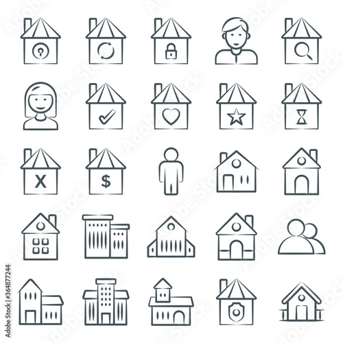 
Buildings and Architectures Line Icons

