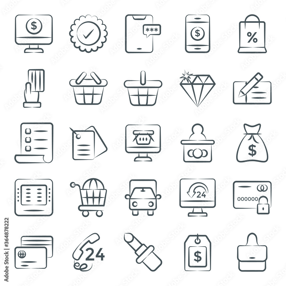 Pack of Eshopping Line Icons
Pack of Eshopping Line Icons