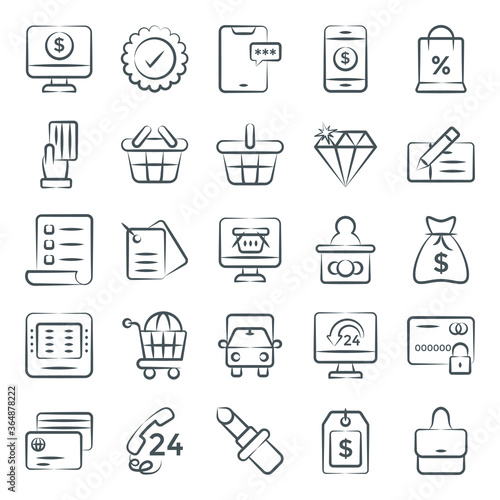 
Pack of Eshopping Line Icons 
