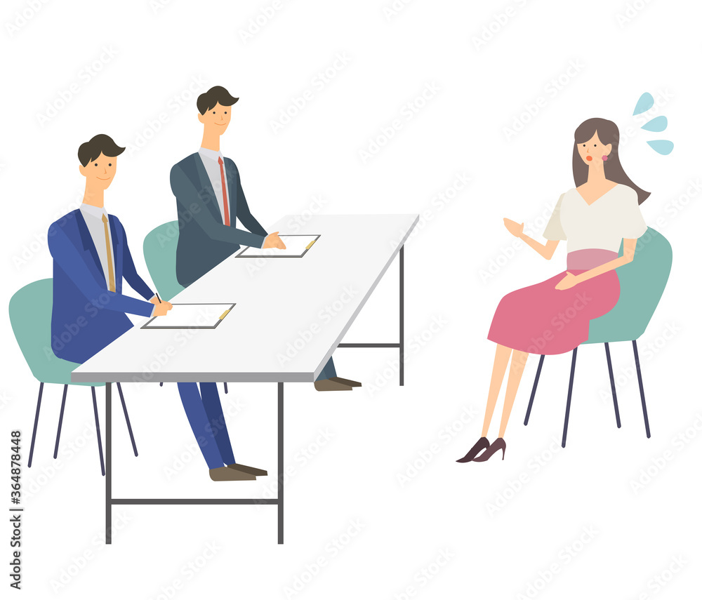 面接 転職 就職活動 就活 面接官 ベクターイラスト 面接 転職 就職活動 就活 面接官 ベクターイラスト