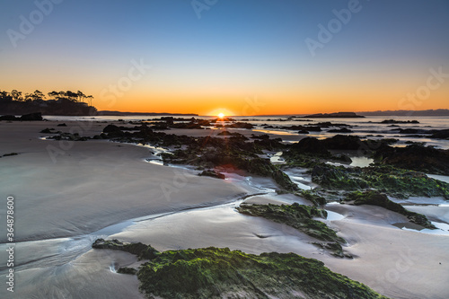 Winter's Sunrise at Surf Beach with Craggy Rocks