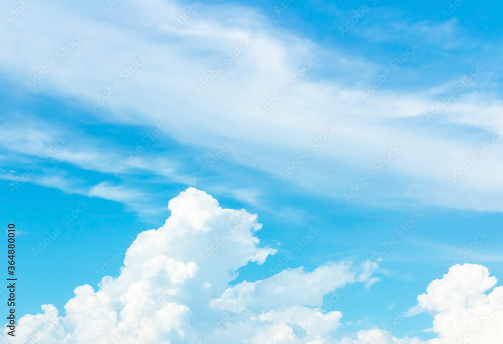 sky and clouds nature background,fluffy white clouds in blue sky with wind