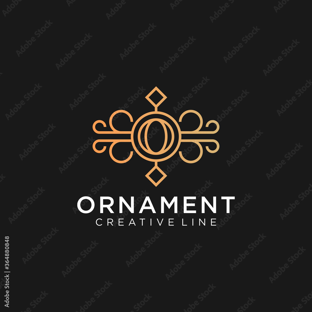 ornament logo line icon vector design. Elegant premium ornament vector logotype symbol ornament logo line icon vector design. Elegant premium ornament vector logotype symbol