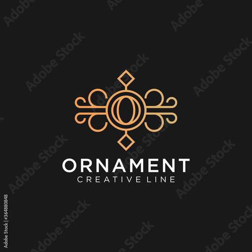 ornament logo line icon vector design. Elegant premium ornament vector logotype symbol