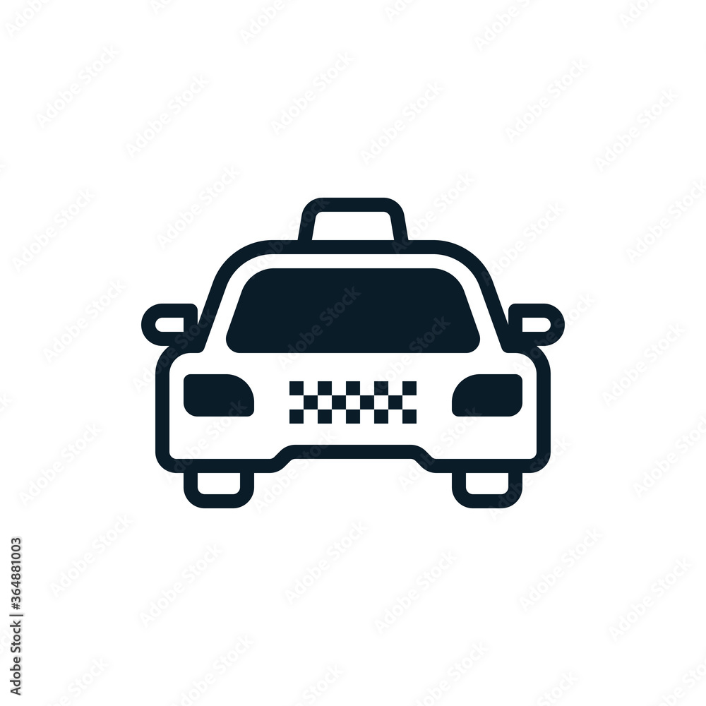 Taxi outline icons. Vector illustration. Editable stroke. Isolated icon suitable for web, infographics, interface and apps.