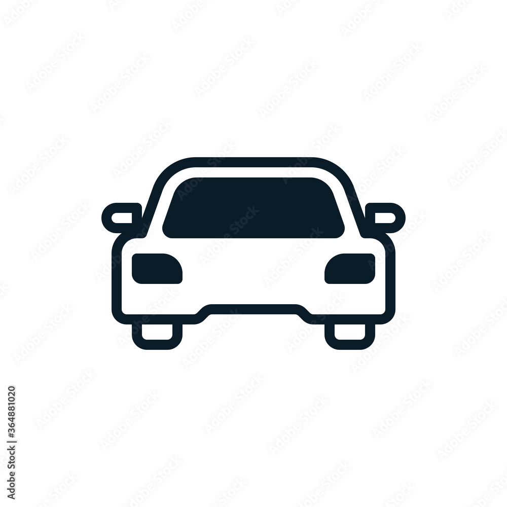 Car outline icons. Vector illustration. Editable stroke. Isolated icon suitable for web, infographics, interface and apps.