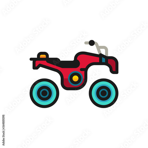 Quad bike filled outline icons. Vector illustration. Editable stroke. Isolated icon suitable for web, infographics, interface and apps.