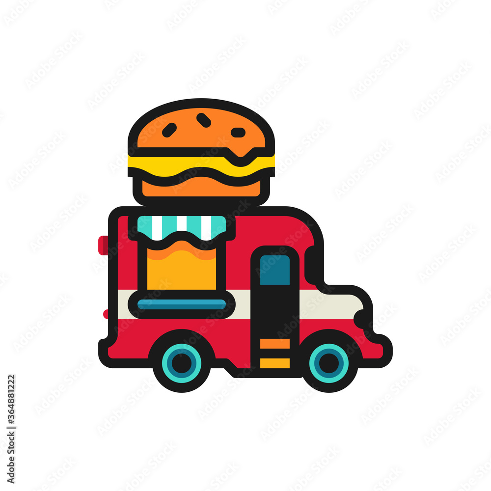 Food truck, delivery outline icons. Vector illustration. Editable stroke. Isolated icon suitable for web, infographics, interface and apps. Food truck, delivery outline icons. Vector illustration. Editable stroke. Isolated icon suitable for web, infographics, interface and apps.