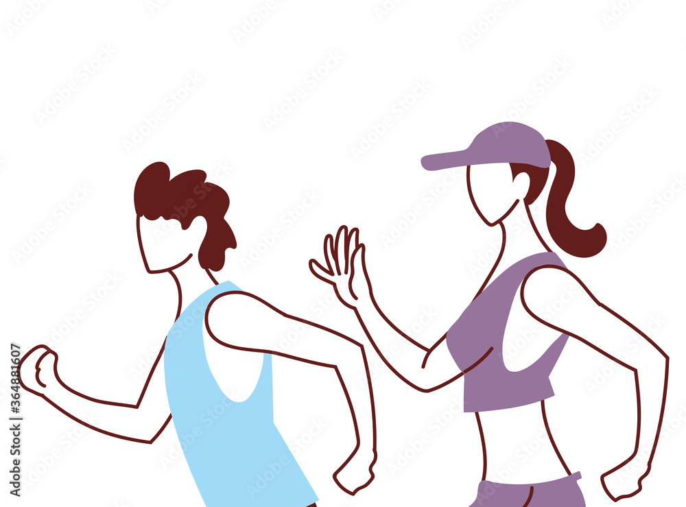 couple wearing sportswear for running couple wearing sportswear for running
