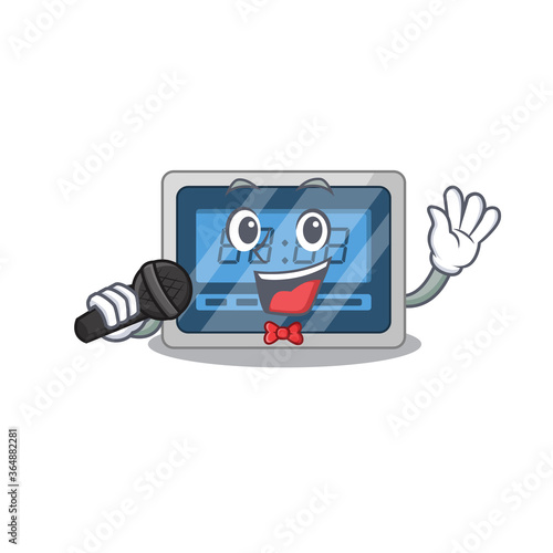 Wallpaper Mural cartoon character of digital timer sing a song with a microphone Torontodigital.ca