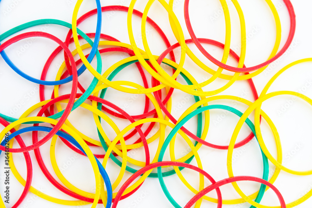 rubber bands on a white background rubber bands on a white background