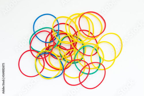 rubber bands on a white background