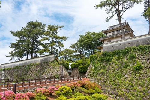 Shimabara castle in Shimabara  Nagasaki  Japan. The castle was originally built in 1624 and Rebuilt in 1964.