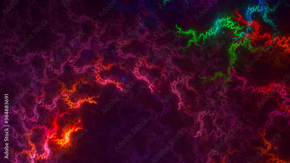 Fototapeta 3D rendering abstract multicolor fractal light background
