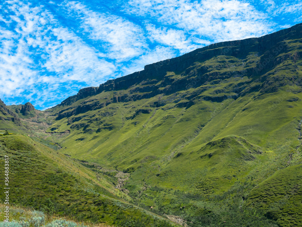 Aerial view on the panorama route through the Drakensberg mountains, south africa