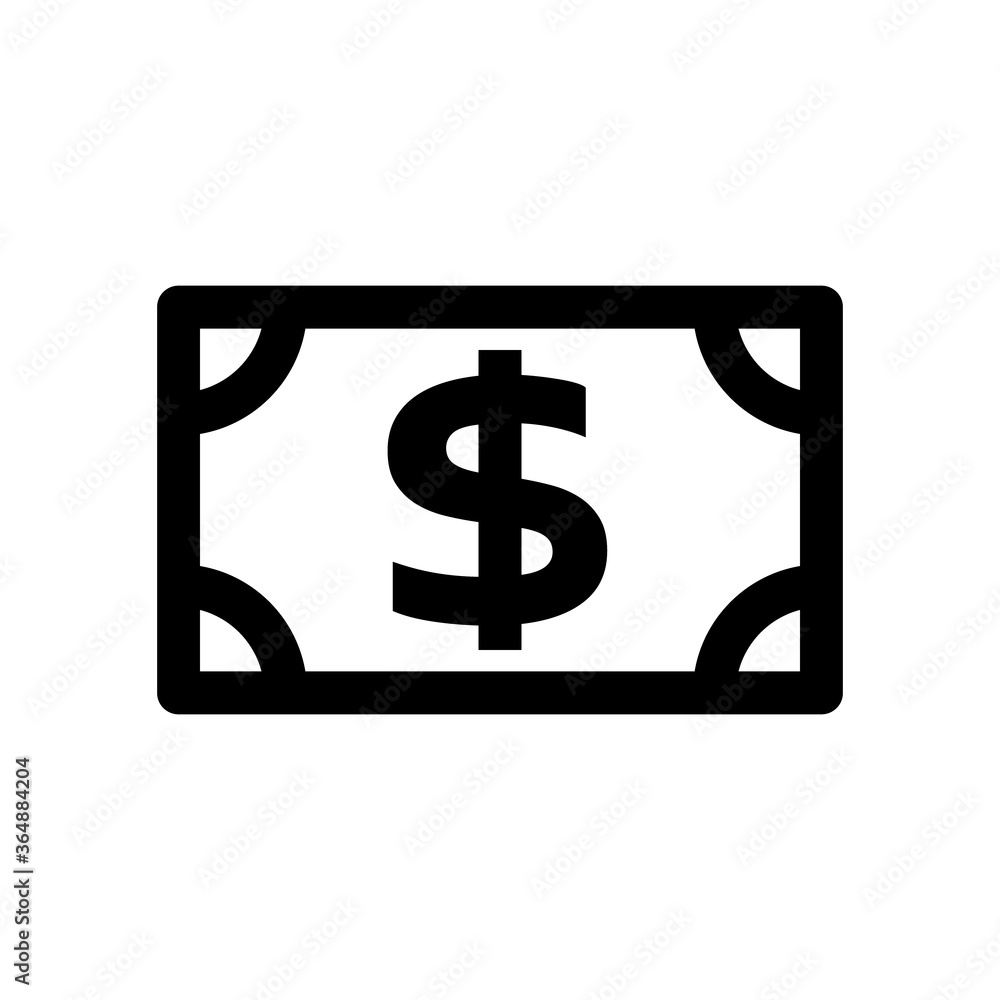 Dollar icon. Money sign isolated on white. Vector illustration. Dollar icon. Money sign isolated on white. Vector illustration.
