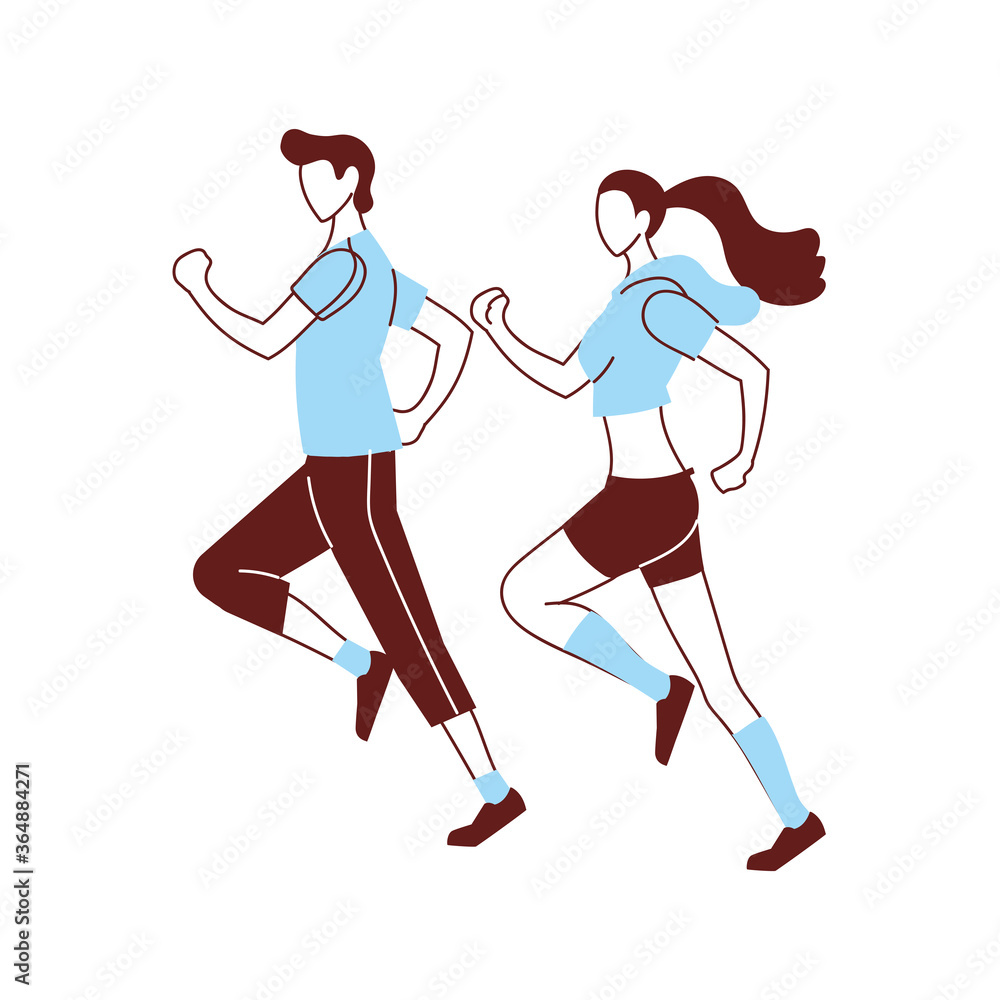 couple wearing sportswear for running couple wearing sportswear for running
