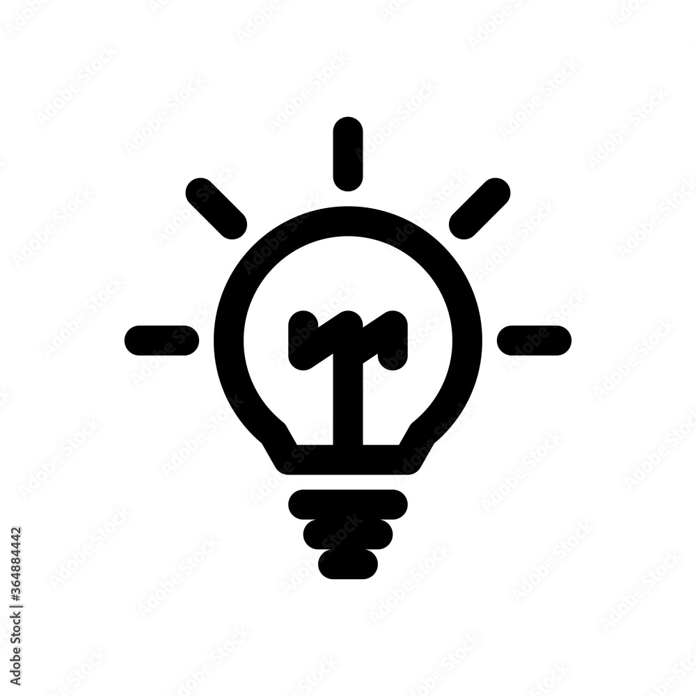Light bulb icon vector, isolated on white background. Idea design thinking concept. Vector illustration. Light bulb icon vector, isolated on white background. Idea design thinking concept. Vector illustration.