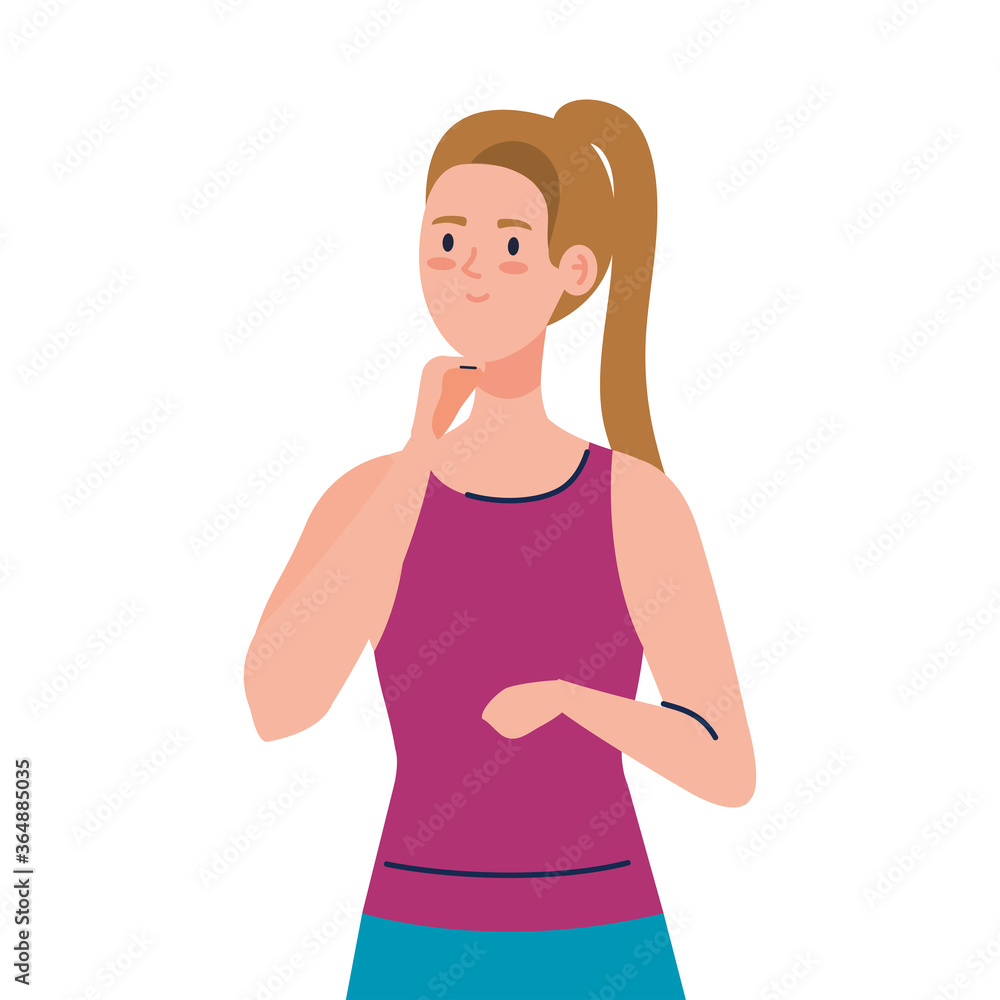 Woman avatar thinking design, Idea creativity genius and imagination theme Vector illustration Woman avatar thinking design, Idea creativity genius and imagination theme Vector illustration
