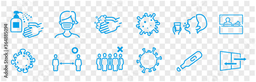  illustration of icons of coronavirus vector