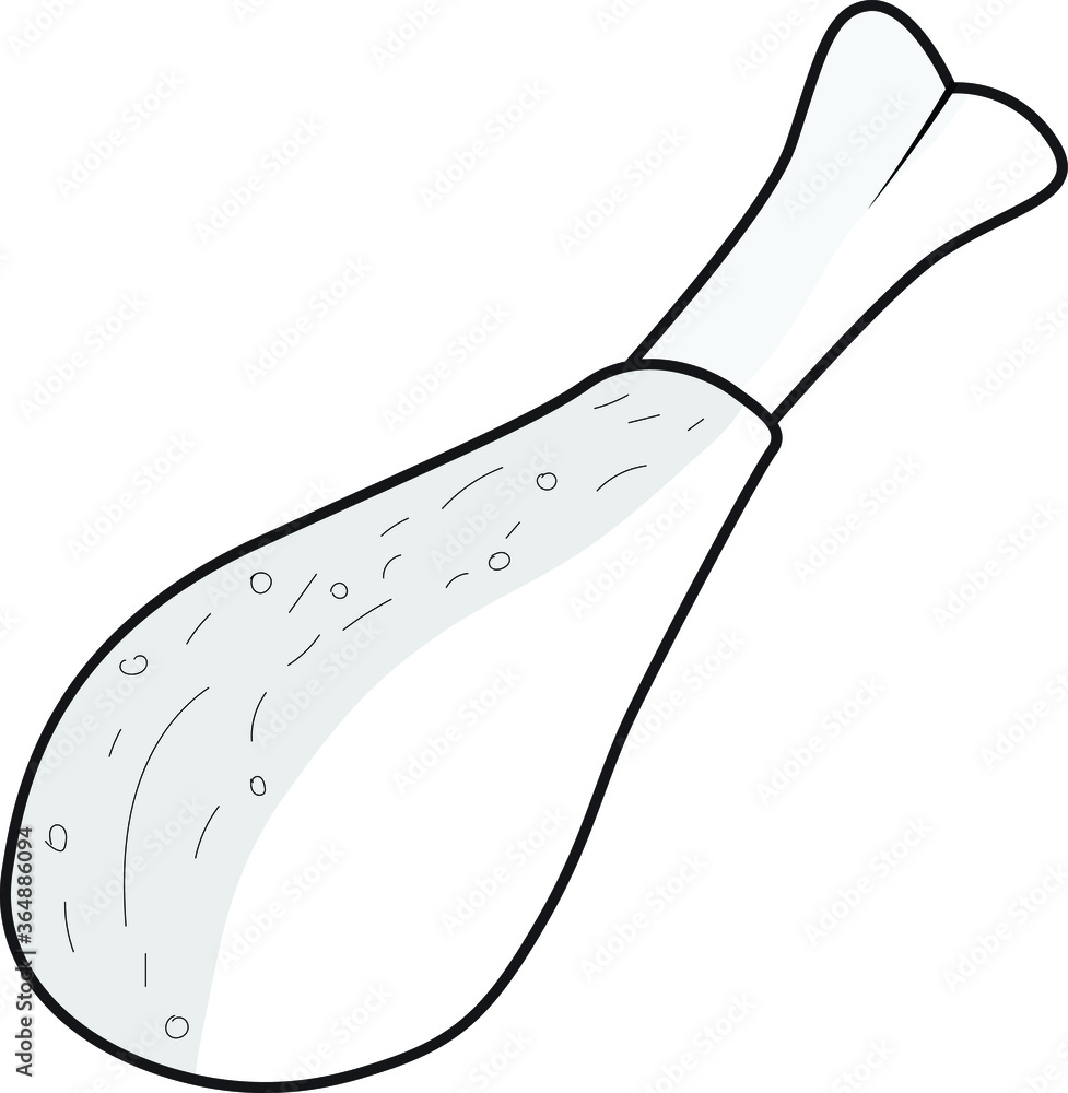 Chicken Drumstick leg piece. hand drawn illustration Chicken Drumstick leg piece. hand drawn illustration