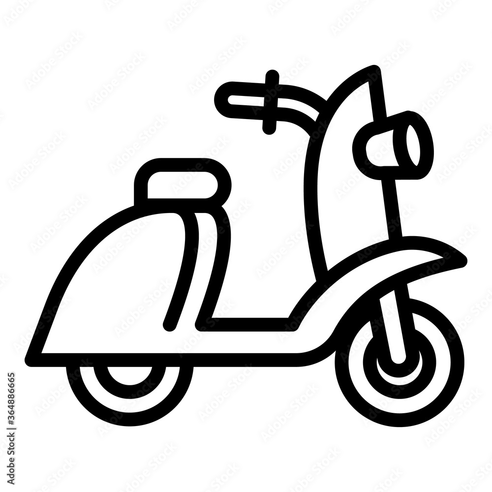 Scooter icon. Outline scooter vector icon for web design isolated on white background Scooter icon. Outline scooter vector icon for web design isolated on white background