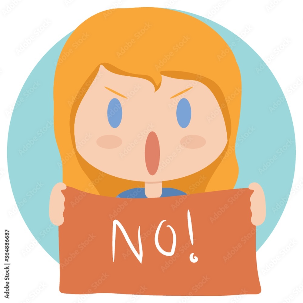 girl holding no board