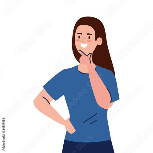 Woman avatar thinking design, Idea creativity genius and imagination theme Vector illustration