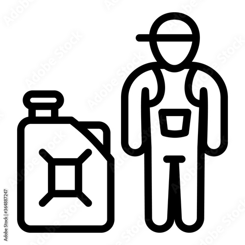 Petrol station worker icon. Outline petrol station worker vector icon for web design isolated on white background