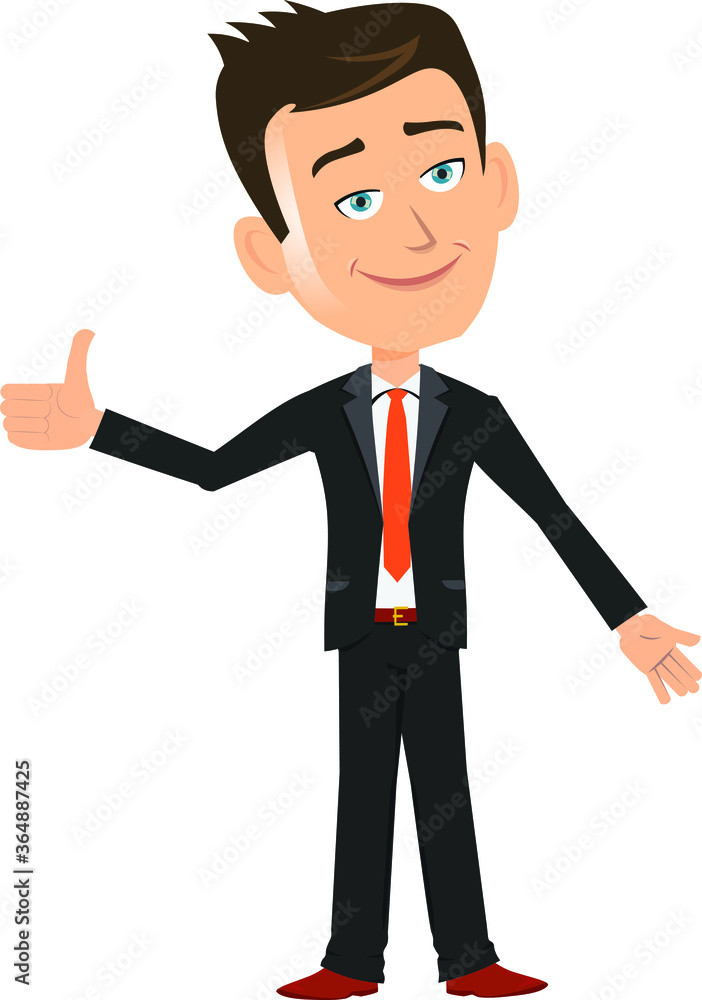 cute business man employee manager CEO worker salesman executive character showing thumbs up cute business man employee manager CEO worker salesman executive character showing thumbs up