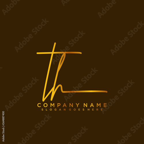 TH initials signature logo. Handwriting logo vector templates. Logo for business, beauty, fashion, signature	