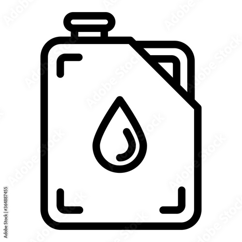 Oil canister icon. Outline oil canister vector icon for web design isolated on white background