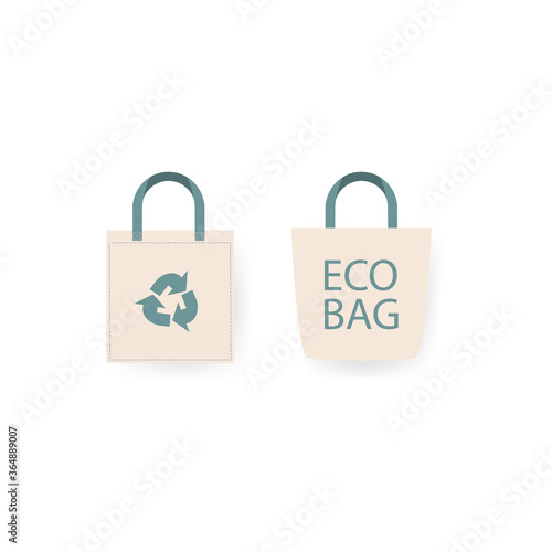 Ecology reusable bag icon. Vector on isolated white background. EPS 10